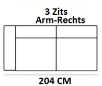 3-Zits Arm Rechts