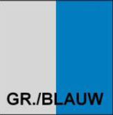 Grijze romp met blauwe deuren