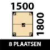 150x180cm - 8 Plaatsen
