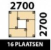 270x270cm - 16 Plaatsen