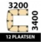320x340cm - 12 Plaatsen
