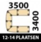 350x340cm - 12/14 Plaatsen