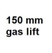 Gaslift 150mm, zithoogte 41,6 - 54,6cm