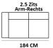 2.5-Zits Arm Rechts