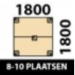 180x180cm - 8/10 Plaatsen