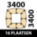 340x340cm - 16 Plaatsen