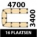 470x340cm - 16 Plaatsen