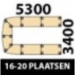 530x340cm - 16/20 Plaatsen