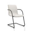 Slede vergaderstoel in bouclé stoffering 71072