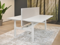 Akoestische tussenwand t.b.v. duo XFB3 met wit (W) aluminium kader (5cm dik) 160x70 cm