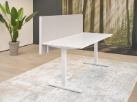 Akoestische voorzetwand t.b.v. enkele werkplekkenmet zwart (Z) aluminium kader (5cm dik) 160x70 cm