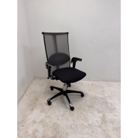 Bureaustoel HAG 09 zwart- grijs mesh rugleuning