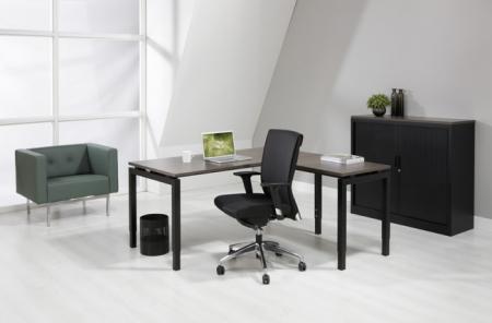 L-Bureau 4Q-Black 180/80 x 160/60cm