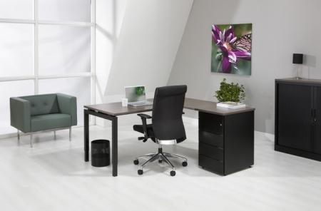 L-Bureau met ladenblok 4Q-Black 180 x160cm