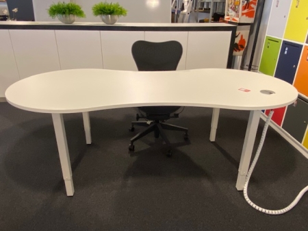 Elektrisch zit-zit bureau 220x80/100 cm Wit 