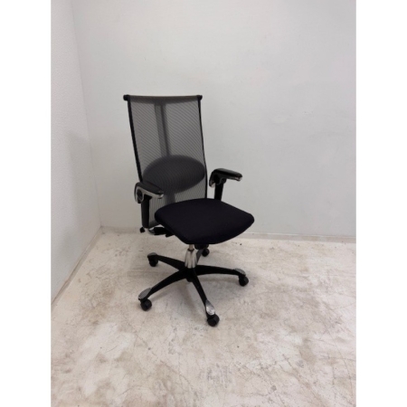 Bureaustoel HAG 09 zwart- grijs mesh rugleuning