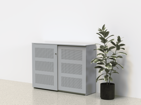 Akoestische schuifdeurkast 120 cm hoog (3 OH)